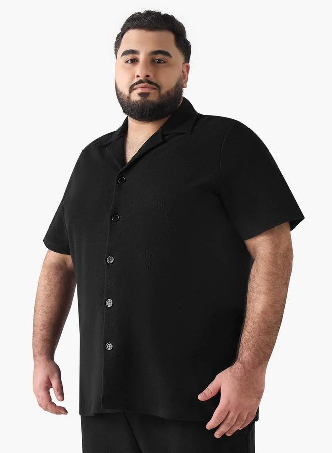 ماكسيم Men Regular Fit Collared Short Sleeve Shirt